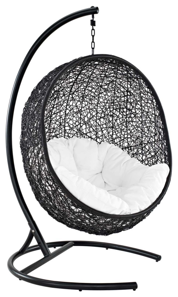 Dirty Pro Tools™ White Colour Rattan Swing Chair Outdoor Garden Patio Hanging Wicker Weave Furniture