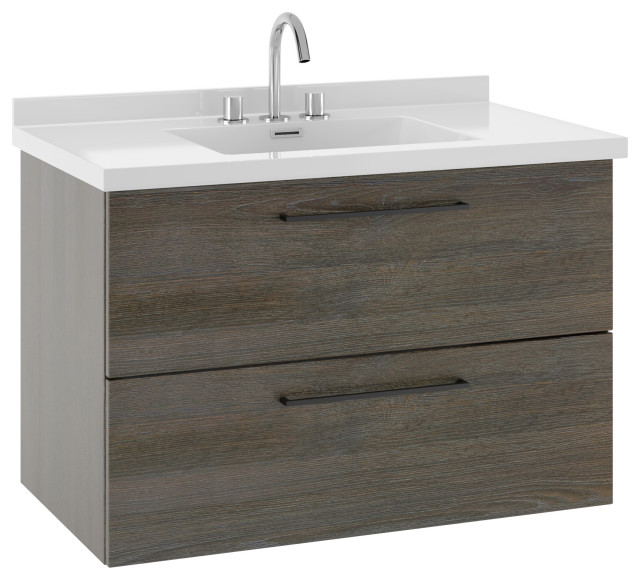 Dakota Bathroom Vanity with Sink, 37" Contemporary Bathroom