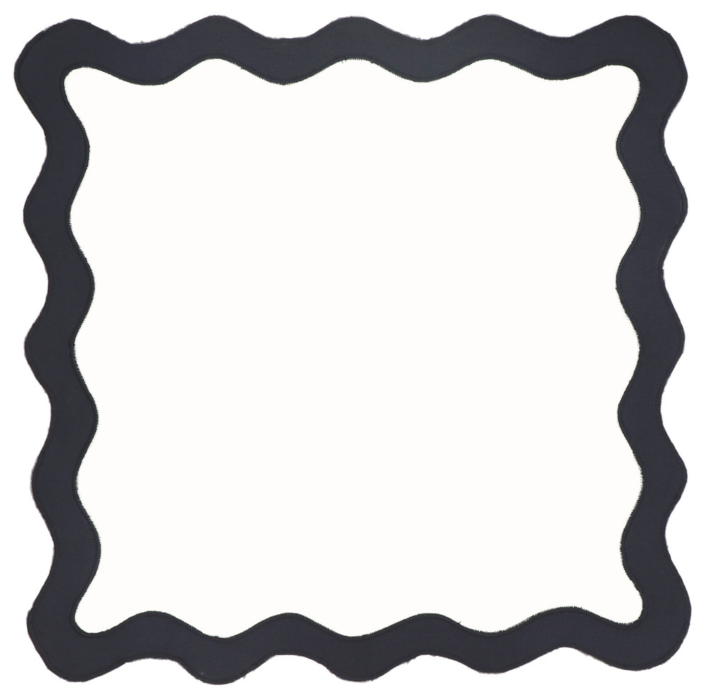 Set of 2 napkins with scalloped edge Kitchen linen