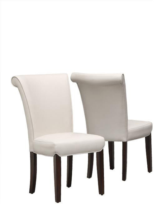 Leather-Look Dining Chairs, Set of 2, Taupe