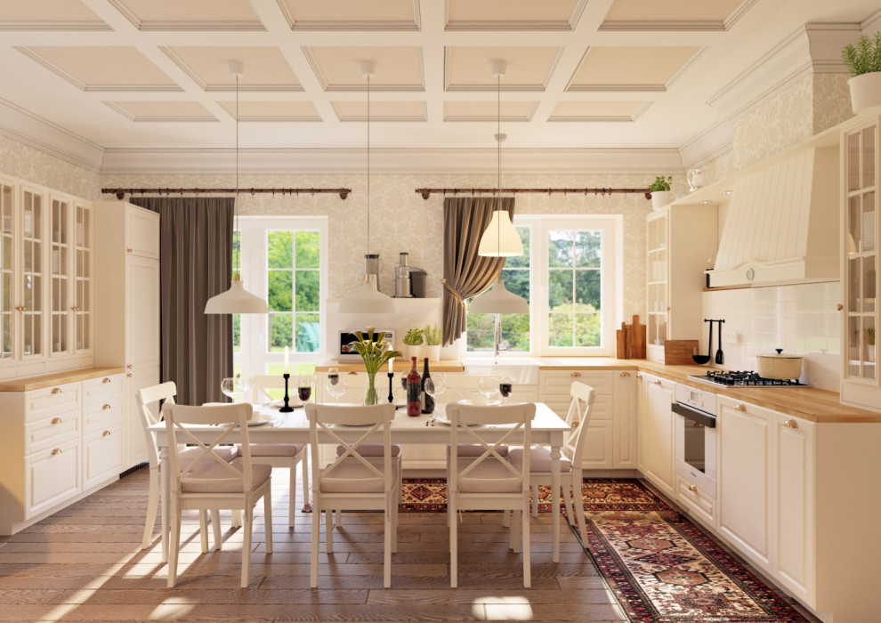 Кухня-гостиная в стиле кантри