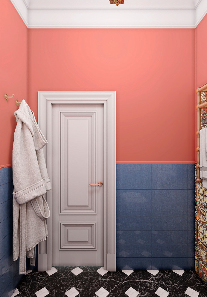 Утонченный проект с использованием разных стилей для семьи с двумя детьми