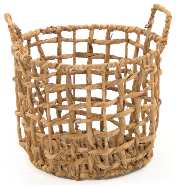 Water Hyacinth Baskets, 11.5x9.5" Beach Style Baskets by Zentique