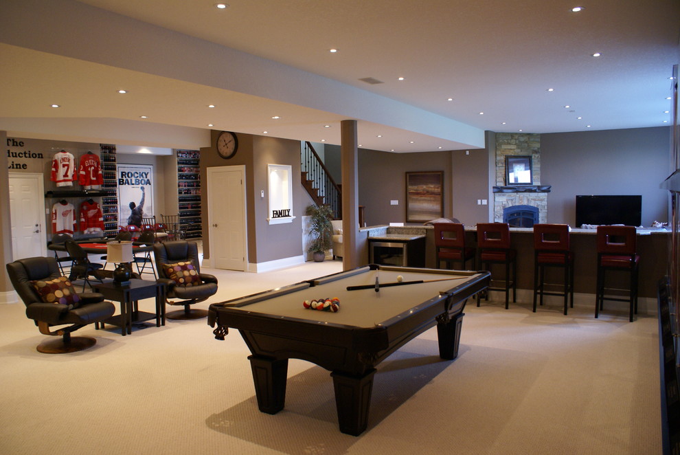 Basement Gaming Room - Transitional - Basement - Other ...