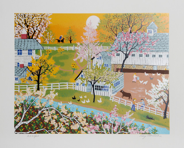 Kay Ameche, A Day on the Farm, Serigraph