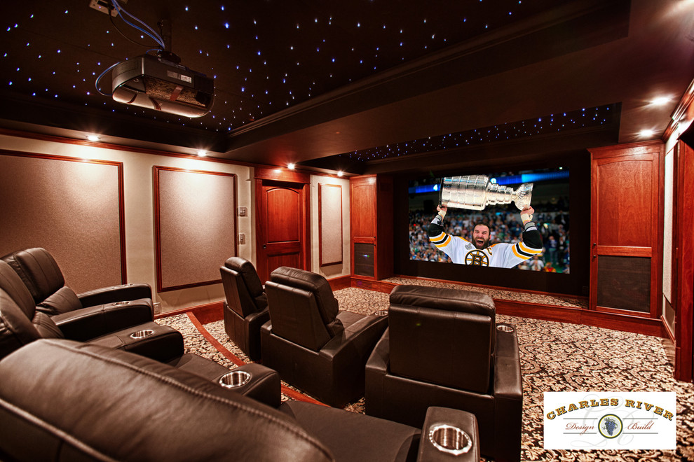 This is an example of a traditional home theatre in Boston.
