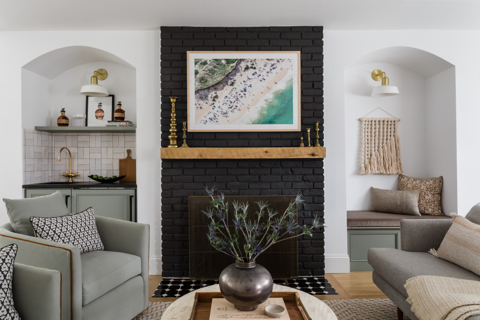 Inspiration for a coastal living room remodel in Austin