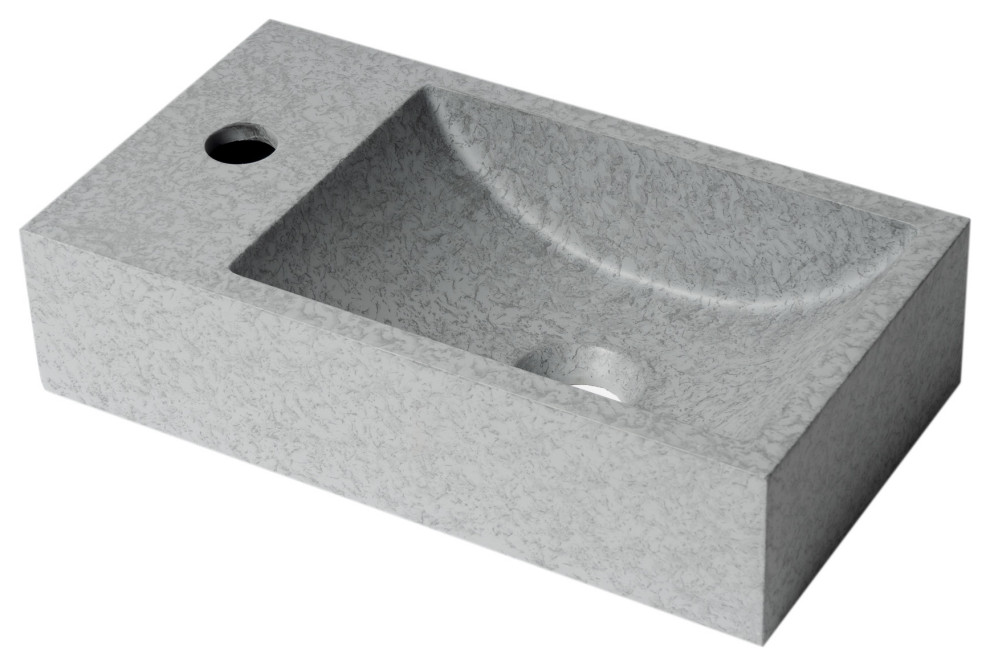 ALFI brand ABCO108 16" Rectangular Concrete Gray Matte Wall Mount