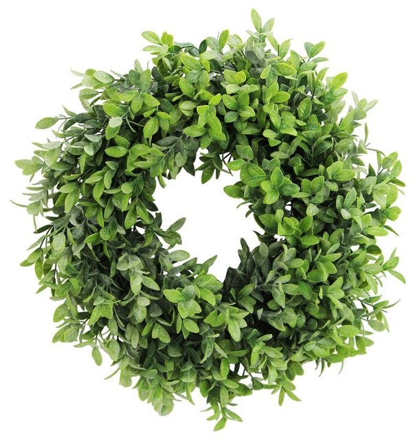 Admired By Nature Artificial Frosted English Boxwood Wreath 18