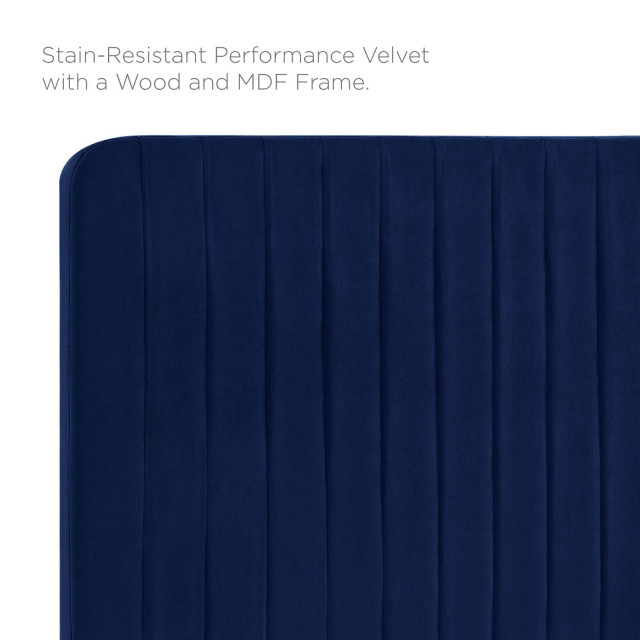 Milenna Channel Tufted Performance Velvet Twin Headboard - Contemporary ...