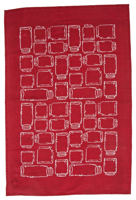 Jars Tea Towel Set Of 4 20 X30 Contemporary Dish Towels By Darzzi Jars Tea Towel Set Of 4 20 X30