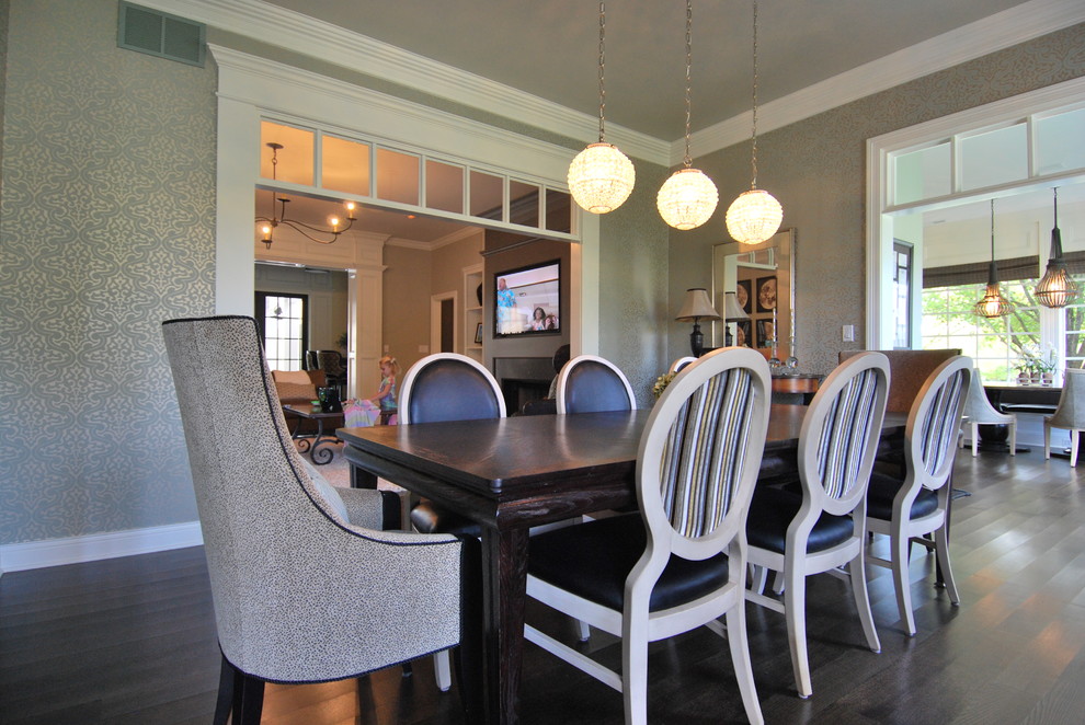 Example of a transitional dining room design in Indianapolis