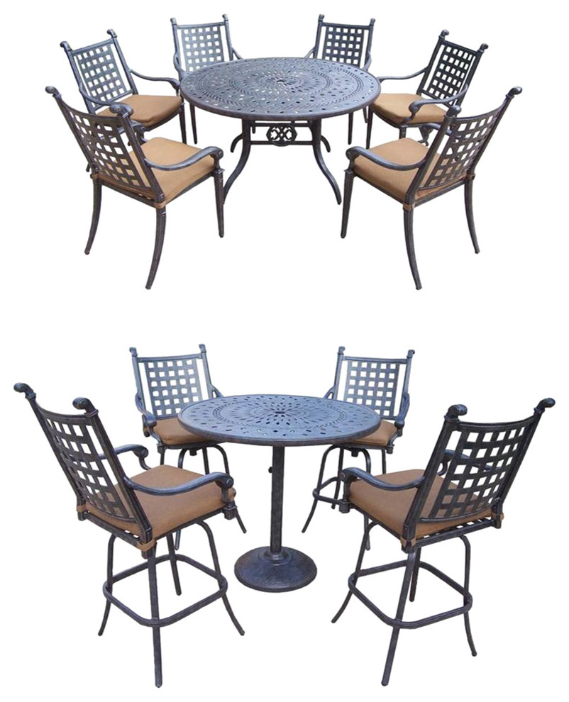 12 Piece Outdoor Bar And Dining Set Traditional Outdoor Dining Sets