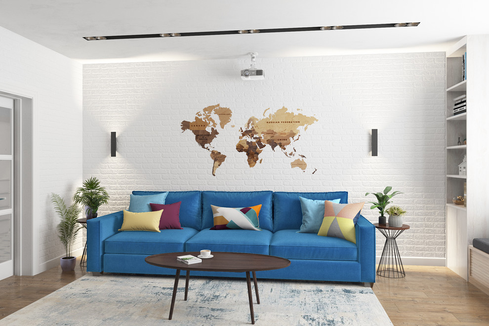 Квартира 60 кв.м  в стиле лофт + современный стиль.