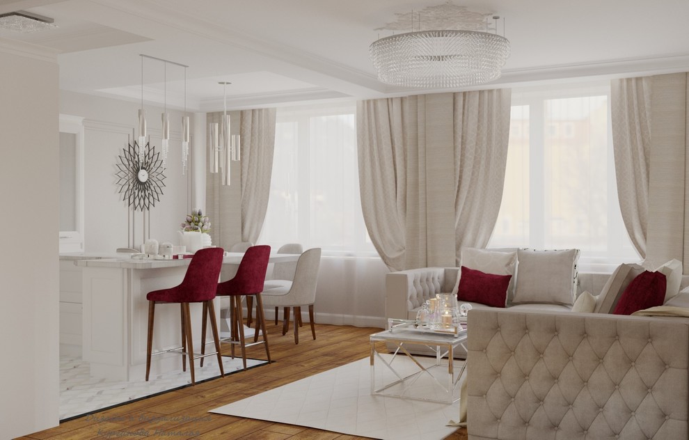 Дизайн-проект четырехкомнатной квартиры в жилом комплексе "Дом-Мегалит на Неве".