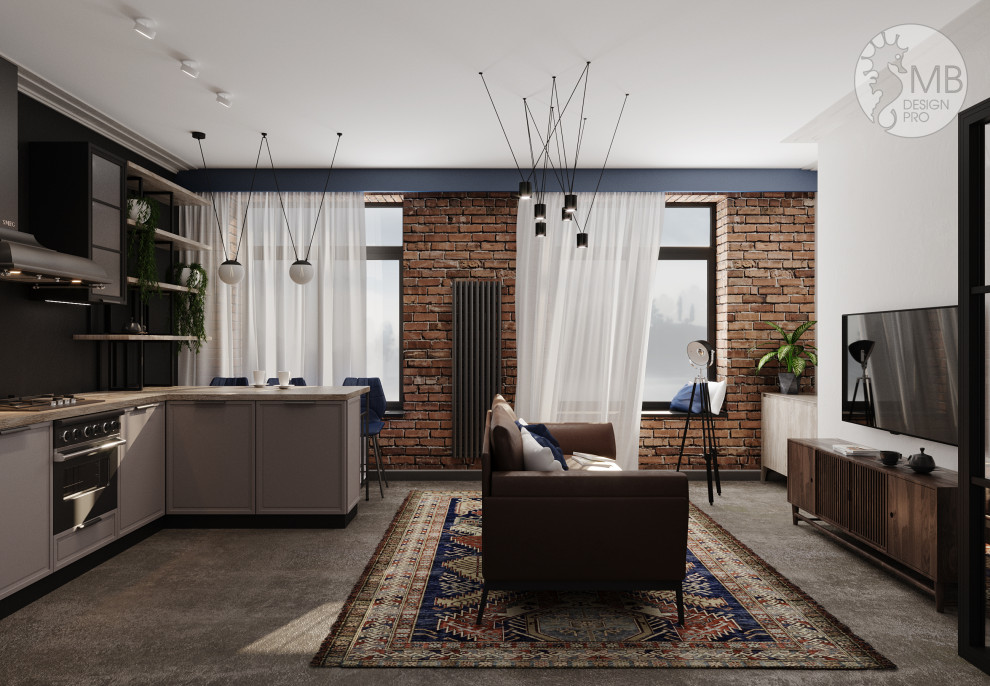 Деликатный Лофт для небольшой гостиной