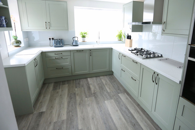 Burnham-on-Sea Sage Green transitional-kitchen