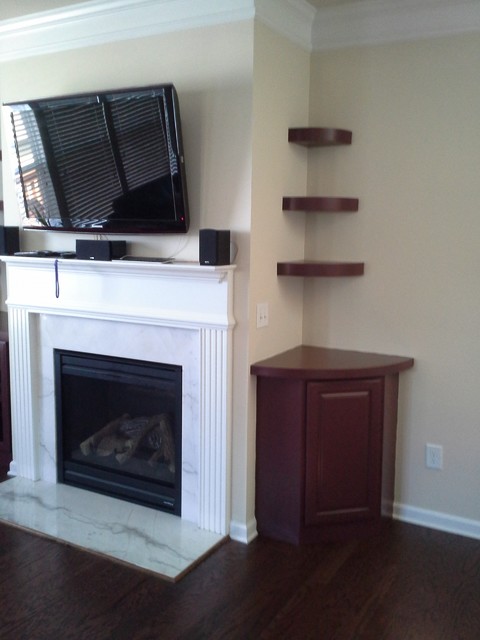 Fireplace built ins 2024 with floating shelves