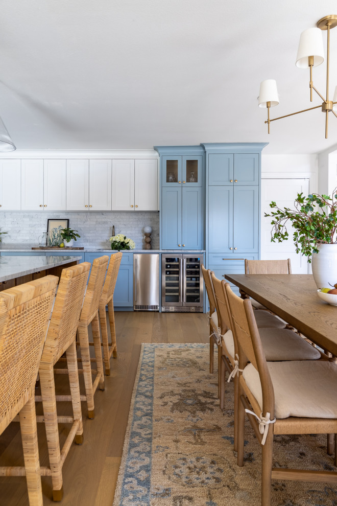 Example of a beach style home design design in Dallas