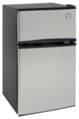 3.1 Cu. Ft Refrigerator, Two Door, Black with Stainless Steel Doors