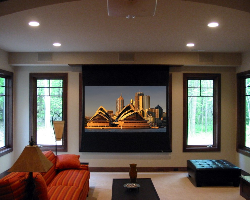 Design ideas for a contemporary living room in Grand Rapids.