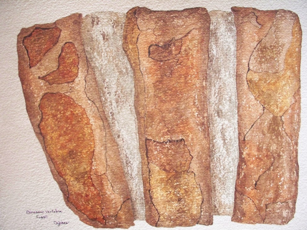 "Dinosaur Vertebra Fossil" Original Art