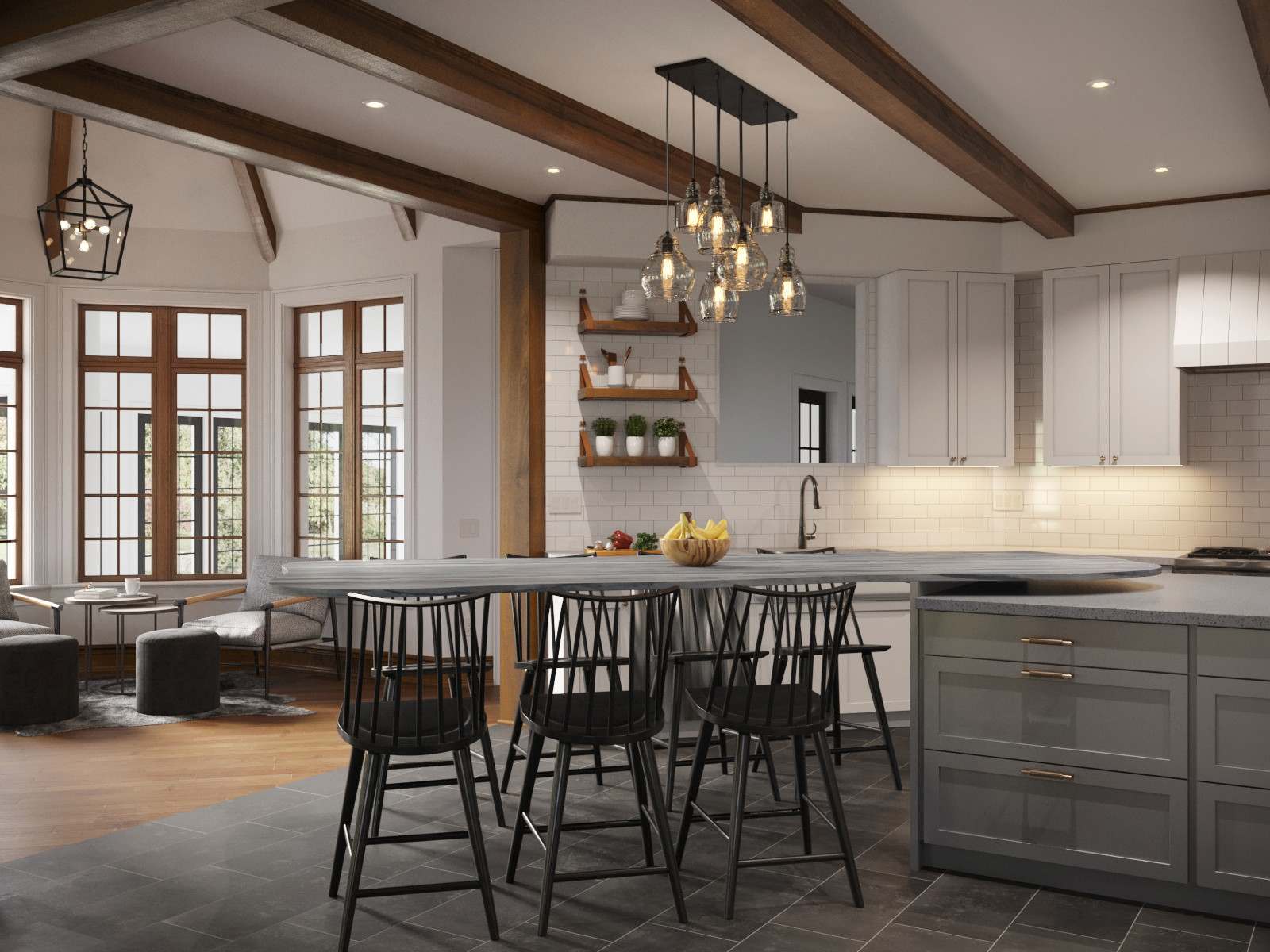 Apex NC  Farmhouse - Kitchen Rendering