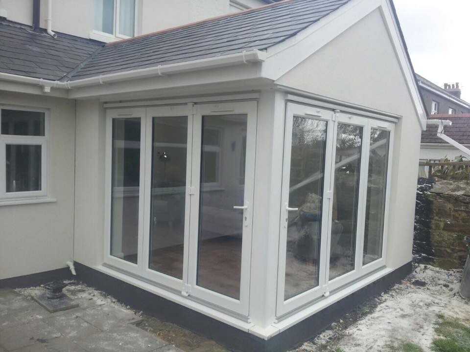 Plymouth devon. New build extension complete. External scratch colour render Devon by MJB