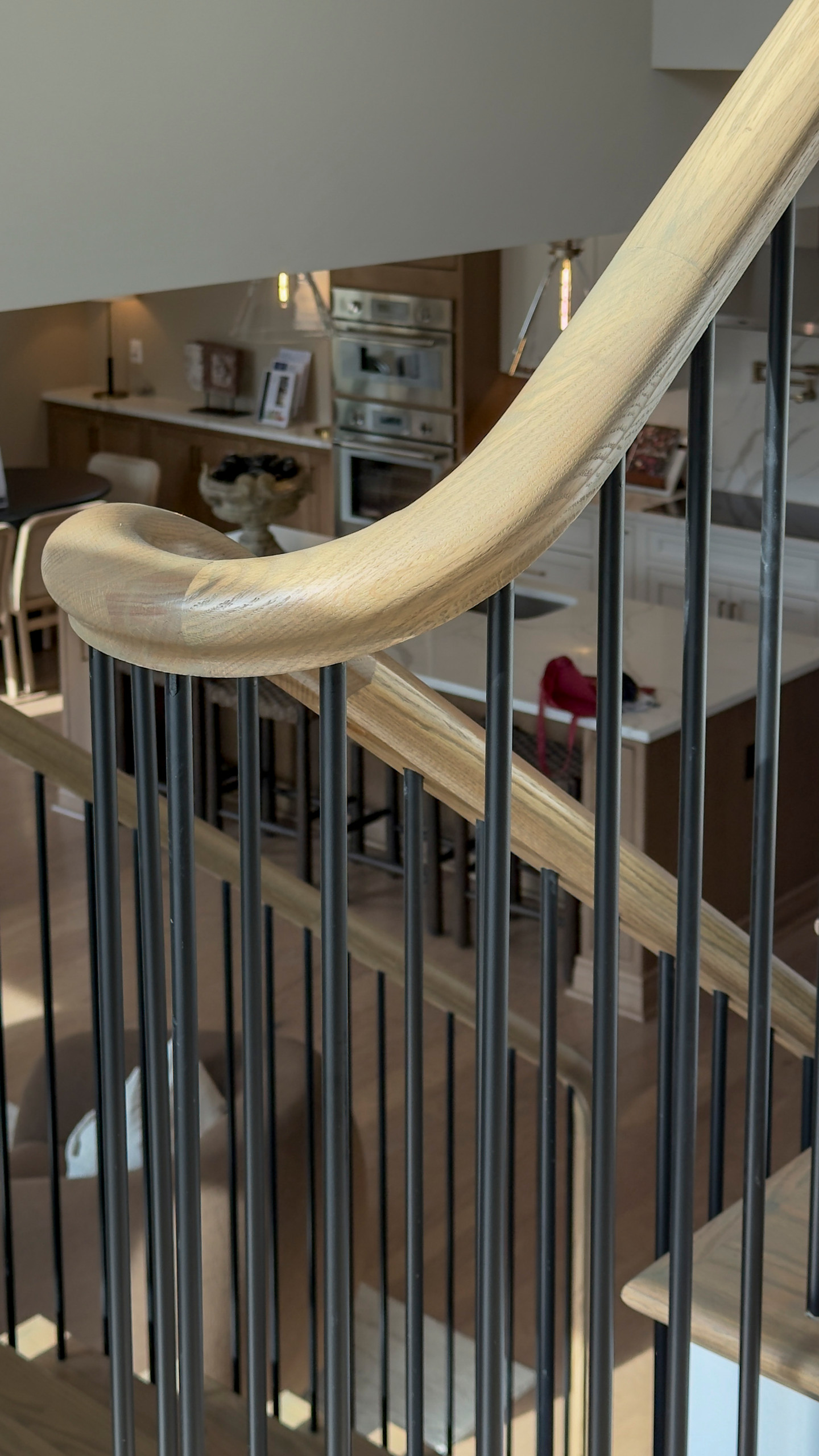 Project #153 | Sophisticated Red Oak Stair with Metal Balusters