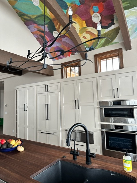 Kitchen remodel with custom mural