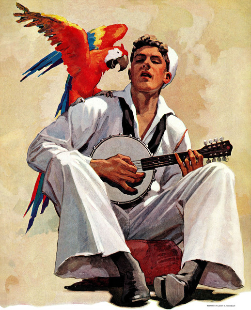 "Banjo Player" Painting Print on Wrapped Canvas Contemporary Prints