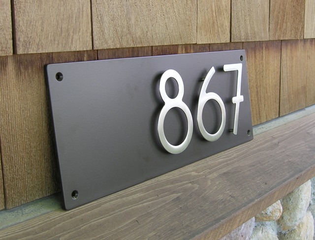Contemporary Address Plaque With 3 Numbers Contemporary House