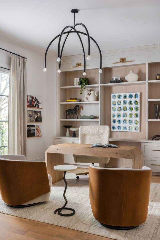 Transitional home office photo in Charlotte