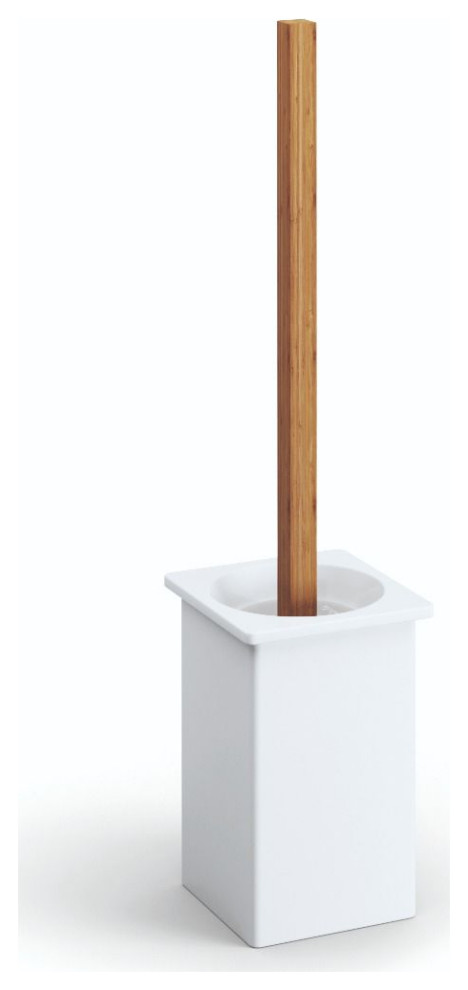 Bamboo 52895 Toilet Brush Holder in Ceramic White