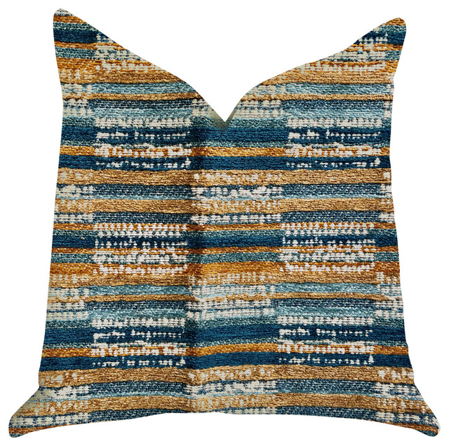 textured blue throw pillows