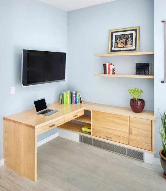 Custom Built In Desk Modern Home Office New York By