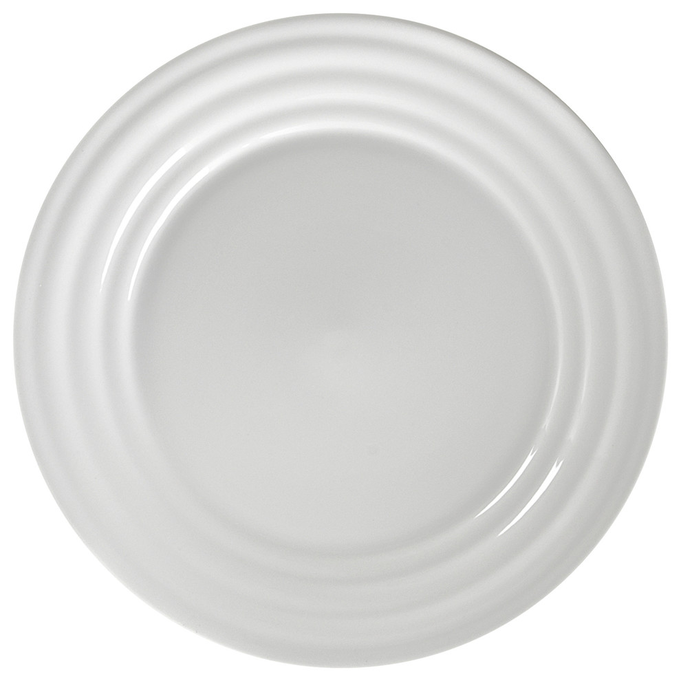 Swing White Salad and Dessert Plates, Set of 6 Contemporary Salad