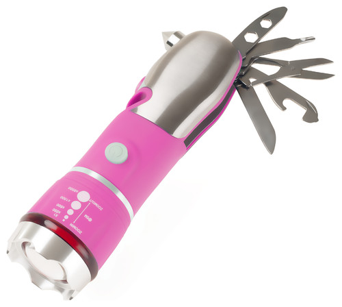 Multi Tool LED Flashlight, All In 1 Tool Light For Emergency By Stalwart, Pink