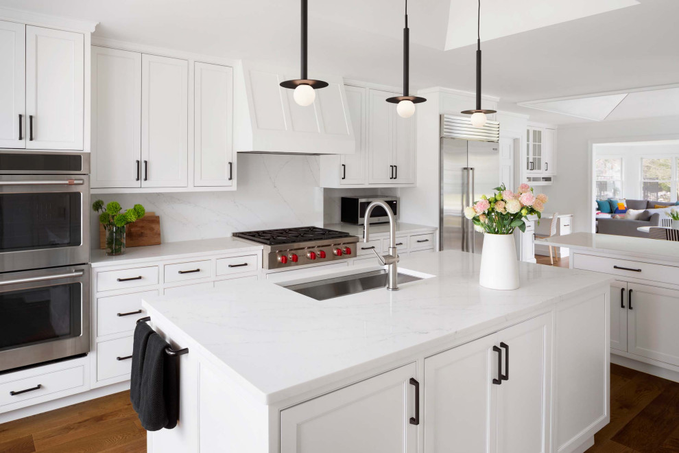 Inspiration for a transitional kitchen remodel in Boston