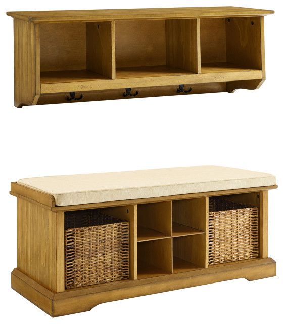 Brennan 2Piece Entryway Set Transitional Accent And Storage Benches by Crosley Houzz
