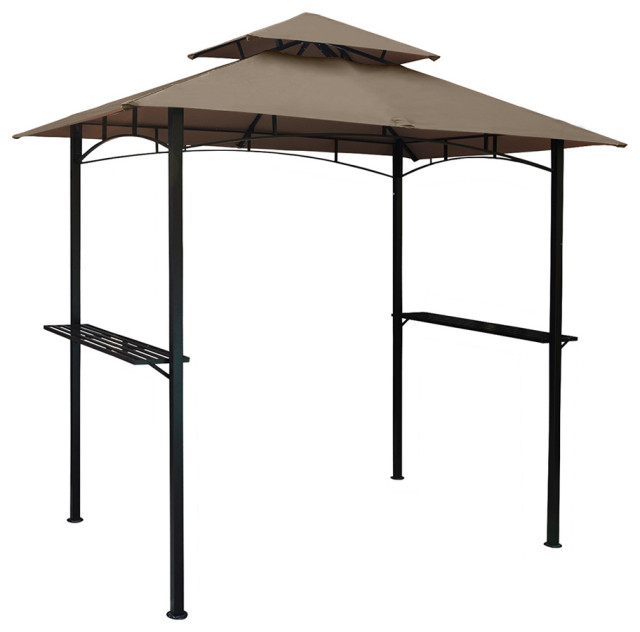 8 ft. x 5 ft. 2Tier Steel Grill Gazebo with Shelves Contemporary