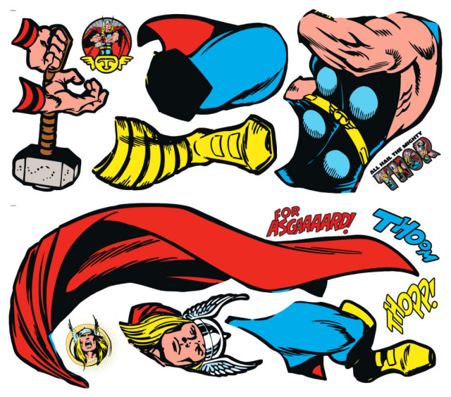Marvel Classic Thor Comic Peel and Stick Giant Wall Decal ...