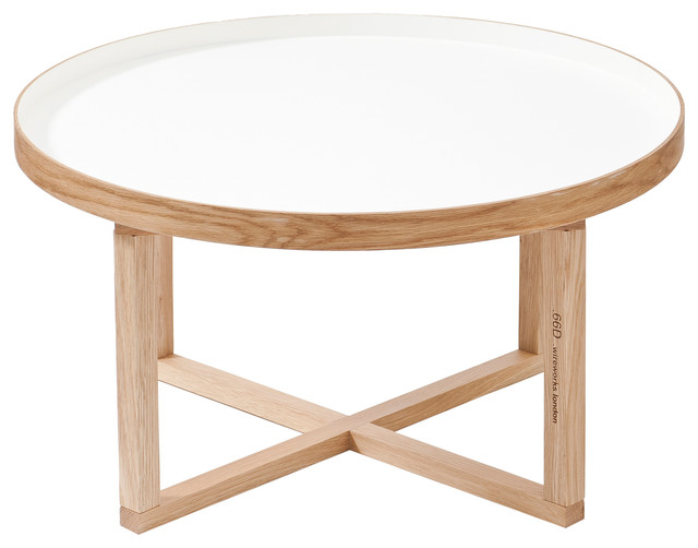 66d Round Coffee Table Scandinavian Tables By Wireworks 66d Round Coffee Table White And Oak