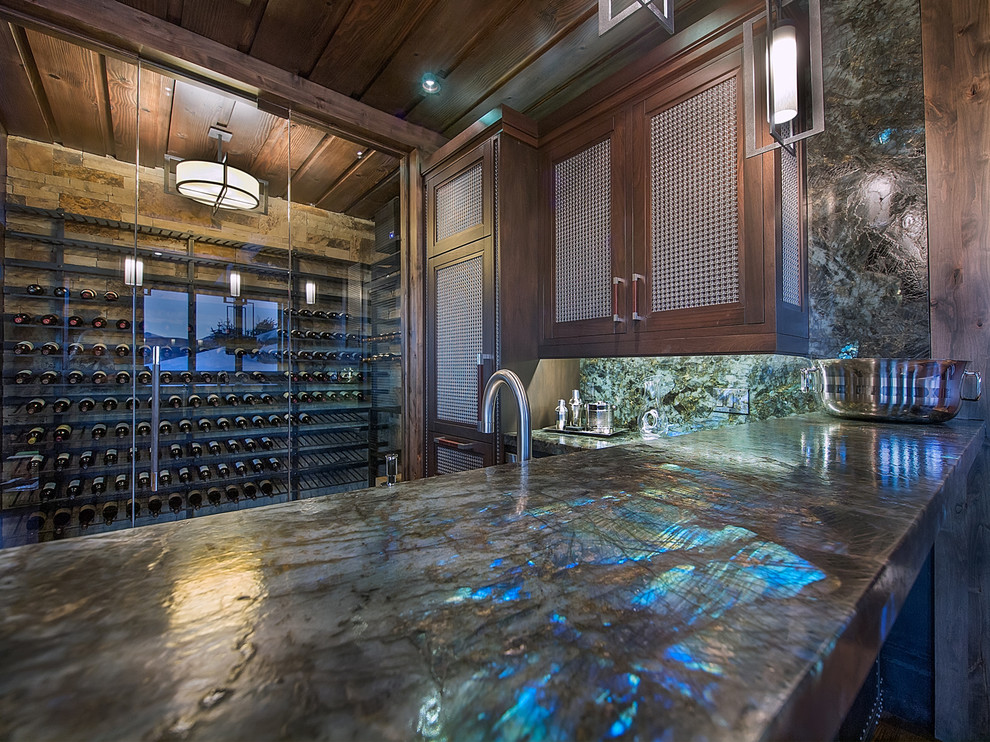 This is an example of a contemporary wine cellar in Denver.