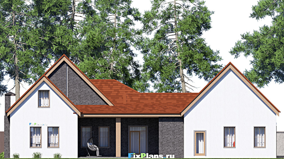 Проект дома с мансардой 14х23 м S254м2 F-17288