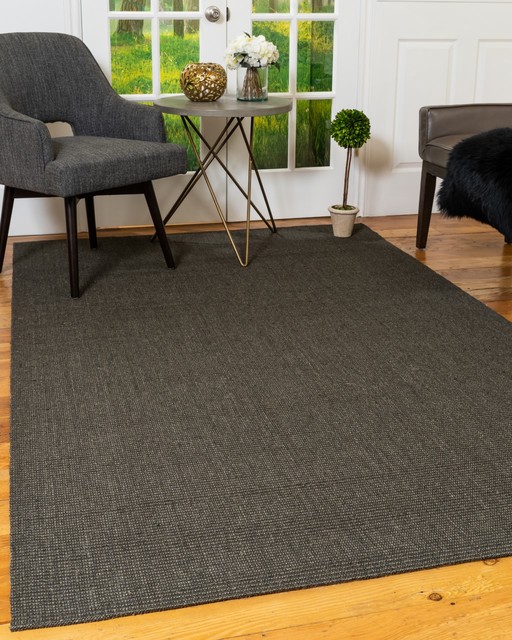 Natural Area Rugs 100 Recycled Fiber Kenning Black PET Rug, 8' x 10