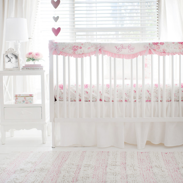 Nostalgic Rose Crib Bedding For Girls Shabby Chic Style