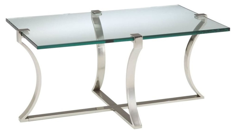 Sterling Industries Uptown 31x25 Rectangular Cocktail Table, Silver