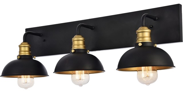 Anders 3 Light Wall Sconce In Black And Br Anders 3 Light Wall Sconce In Black And