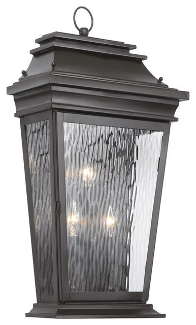 Elk Lighting Provincial 5729-C Outdoor Wall Lantern in Solid Brass & Charcoal Fi